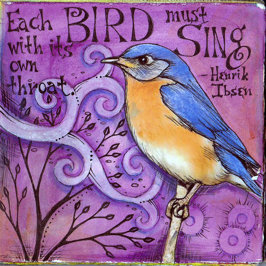 Bird Mixed Media - Sing by Vickie Hallmark Bird Mixed Media - Sing by Vickie Hallmark