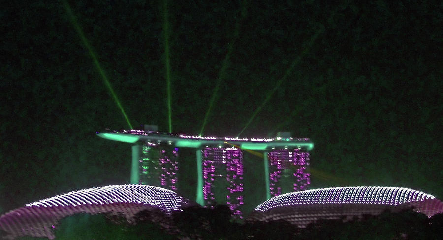 Singapore At Night 2 Photograph by Ron Kandt