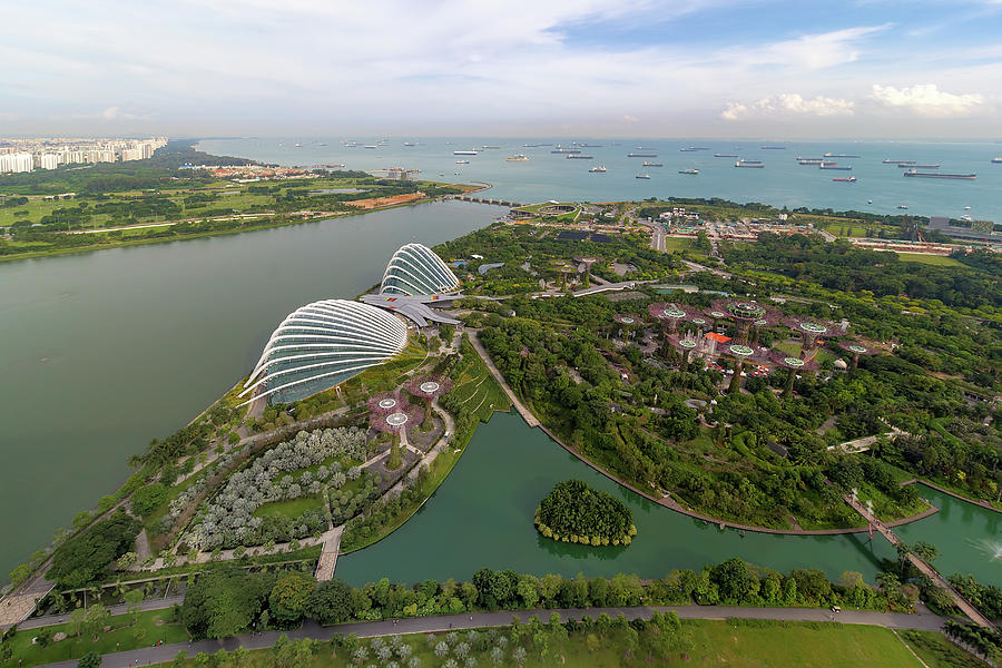 Singapore Marina Barrage Reservoir Aerial View Photograph by Jit Lim ...