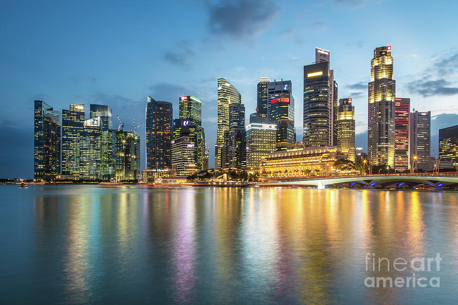 Singapore skyline Photograph by Didier Marti