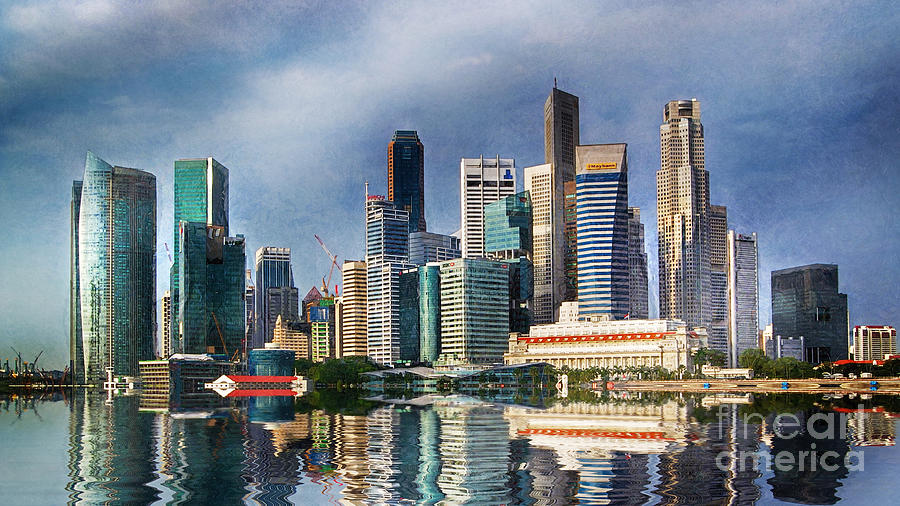 Architecture Photograph - Singapore Skyline by Ian Mitchell