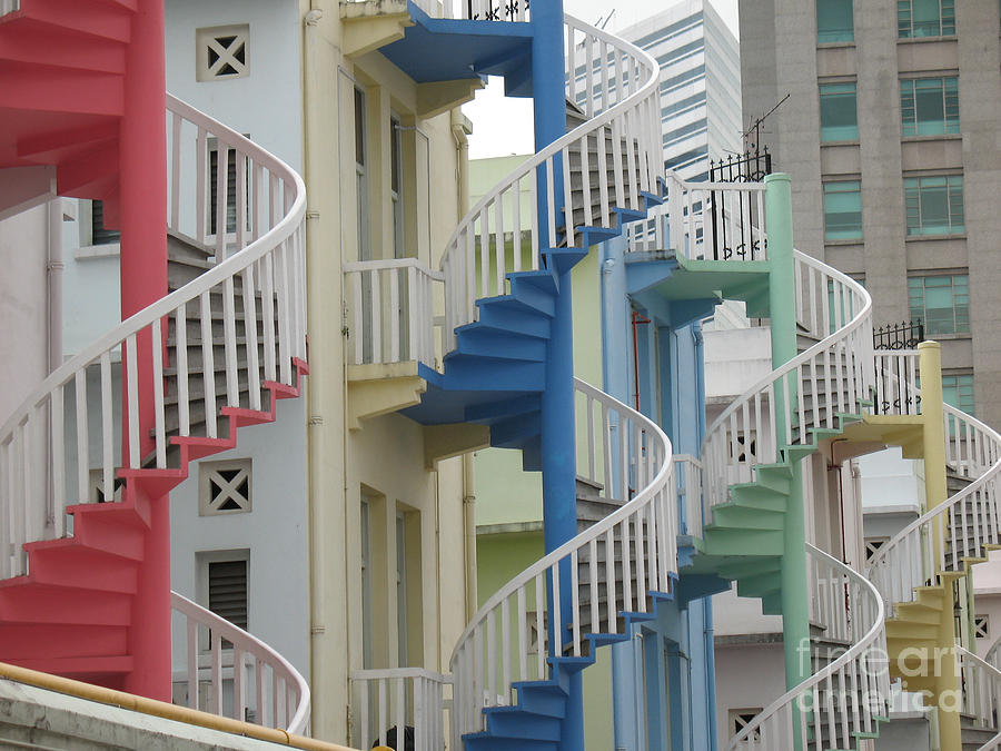 Singapore Spiral Stairs Photograph by Jason Freedman