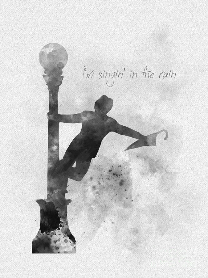 Singin in the Rain Black and White Mixed Media by My Inspiration