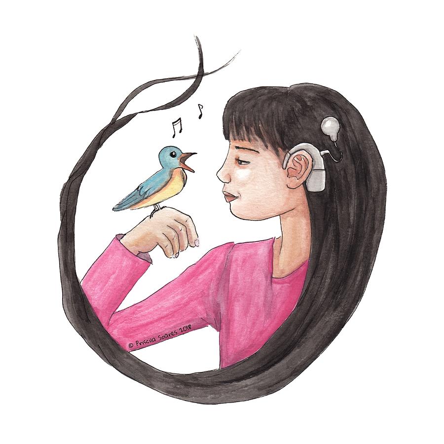 Bird Painting - Singing Bird by Priscila Soares