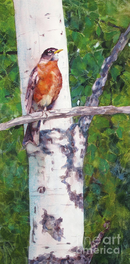 Singing Robin Painting by Bonnie Rinier