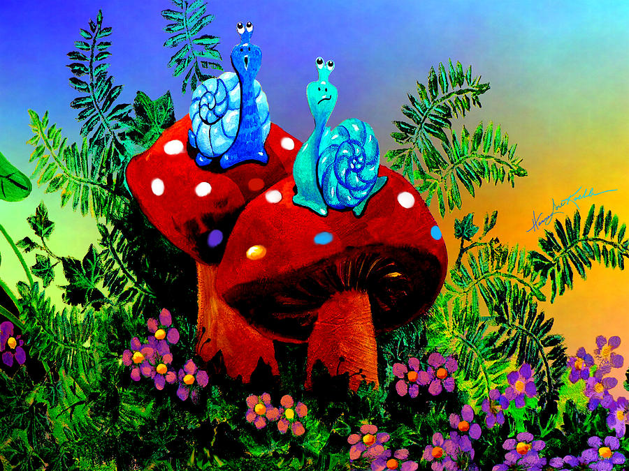 Singing Snail Painting by Hanne Lore Koehler