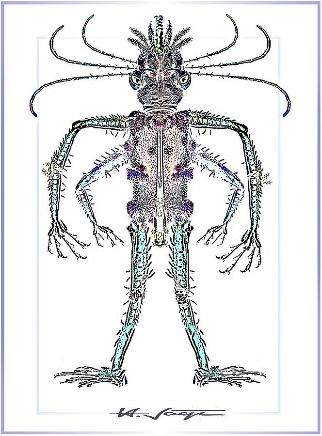 Single  Alien Drawing by Hartmut Jager