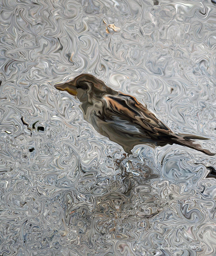 Abstract Digital Art - Single Bird Abstract  by Michelle  BarlondSmith