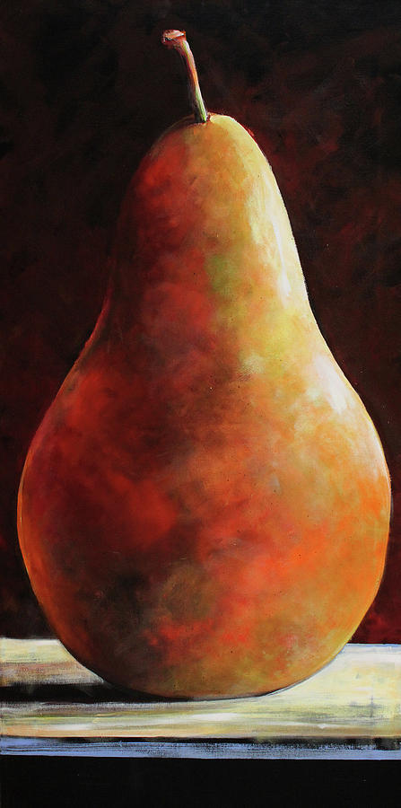 Pear Painting - Single Bosc Pear by Toni Grote