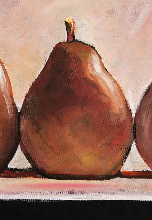 Impressionism Painting - Single Brown Pear by Toni Grote