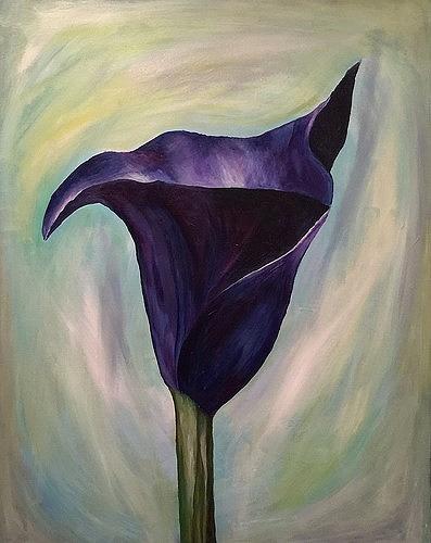 Single Calla Painting By Susan Peters - Fine Art America