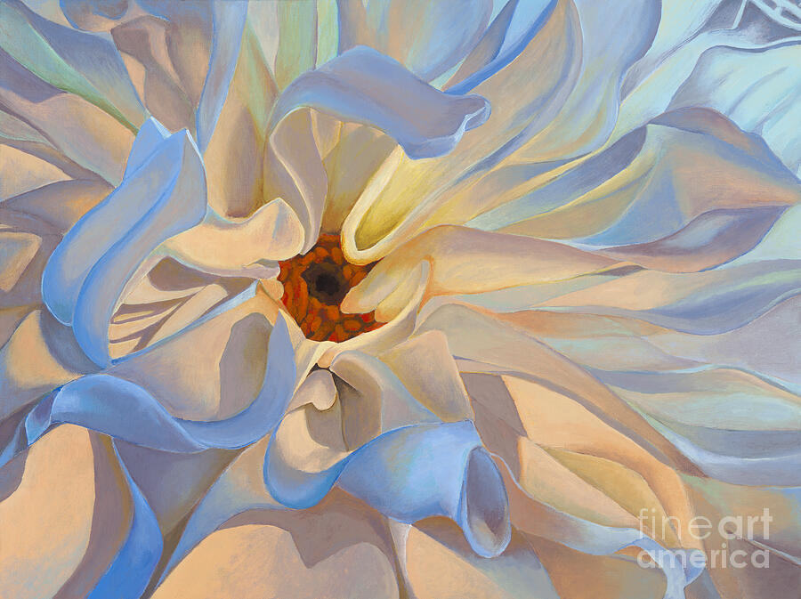 Flowers Still Life Painting - Single Dahlia  by Kirsten Throneberry