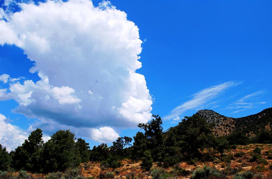 Mountain Photograph - Single Large Cloud over Rocky Hillside by Matt Quest