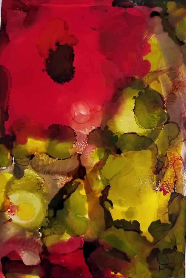 Single Poppy Painting by Donna Perry