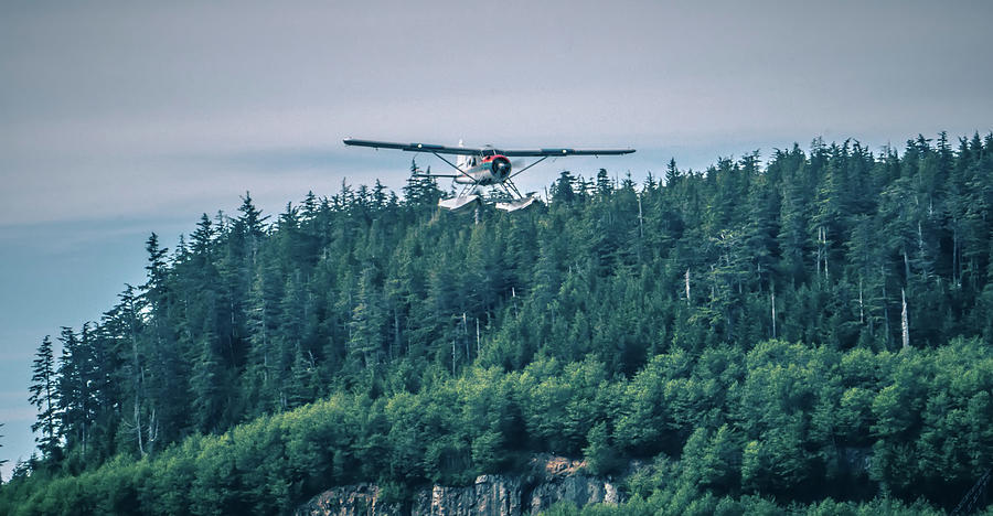 Single Prop Airplane Pontoon Plane Water Landing Alaska Last Fro Photograph by Alex Grichenko