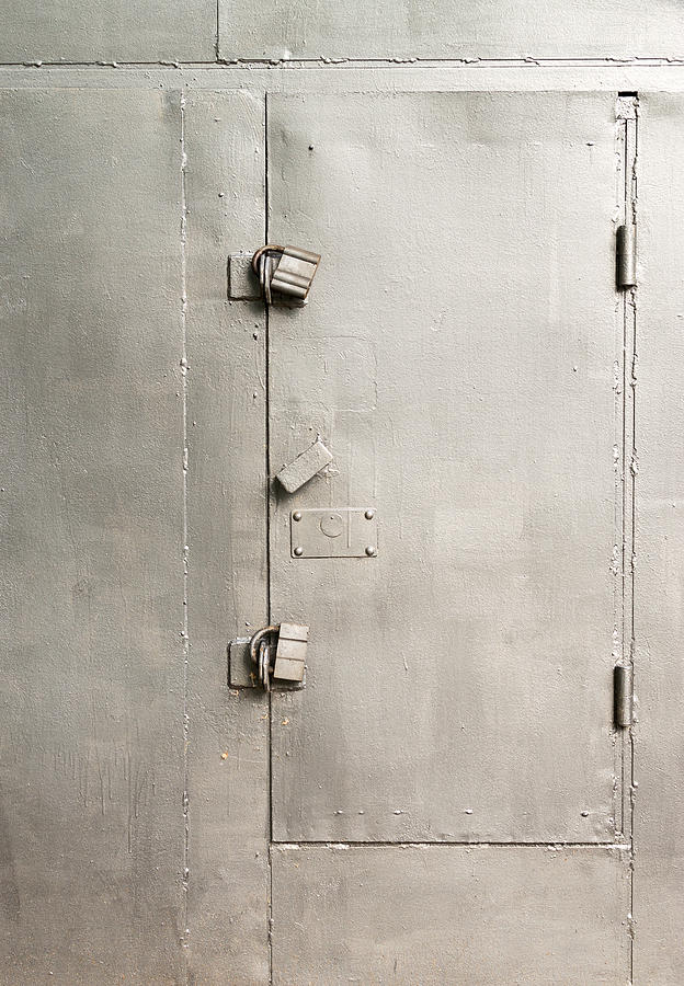 Single Silver Painted Locked Metal Door Photograph by John Williams ...