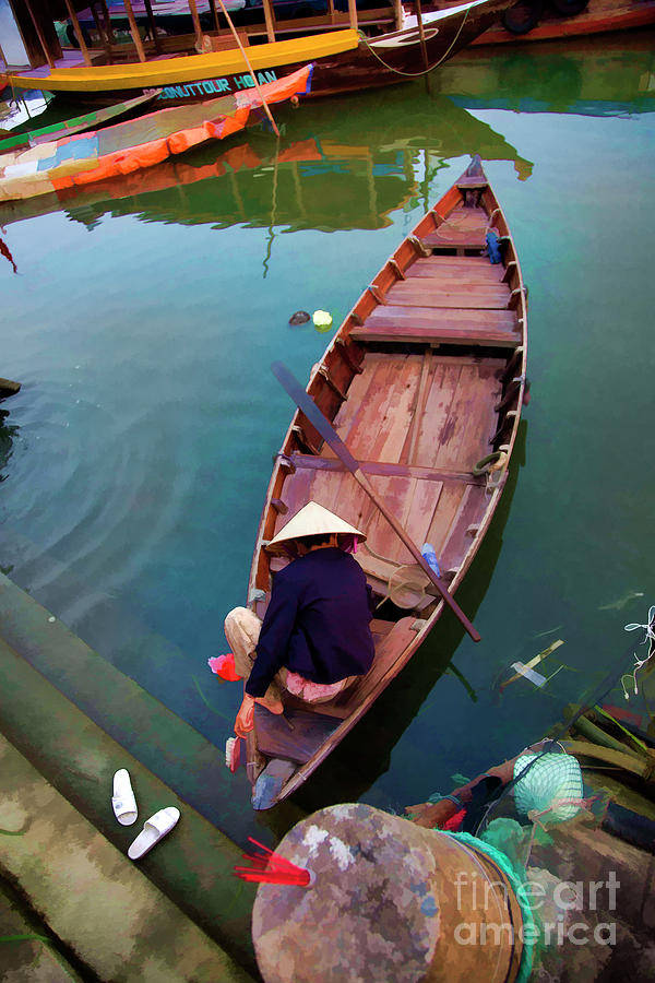 Single Vietnamese Woman Port Hoi An  Photograph by Chuck Kuhn