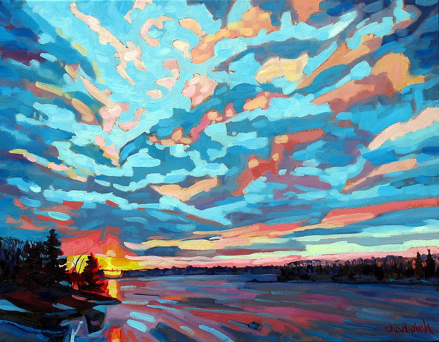 Singleton Sunset 2012 Painting by Phil Chadwick