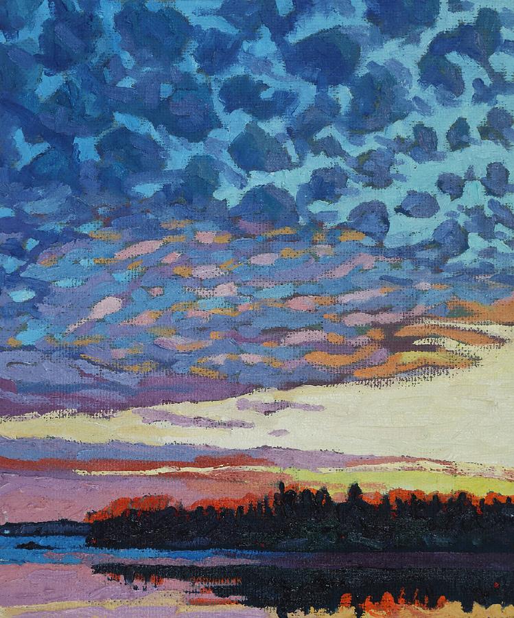 Singleton Sunset Altocumulus Painting by Phil Chadwick