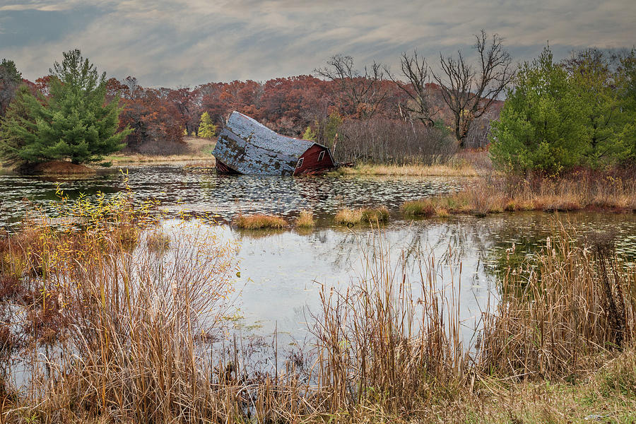 Sinking Barn #4 Photograph by Patti Deters