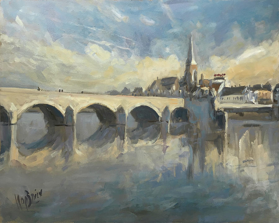 Sint Servaas Bridge Maastricht Painting by Nop Briex