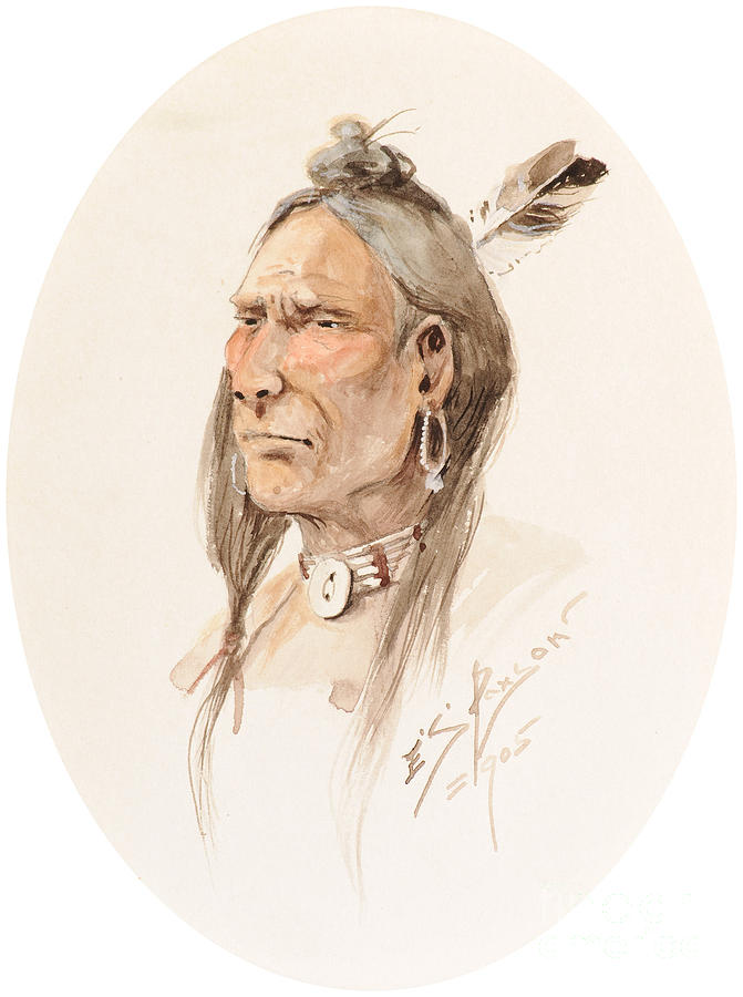 Sioux Brave  Painting by Celestial Images