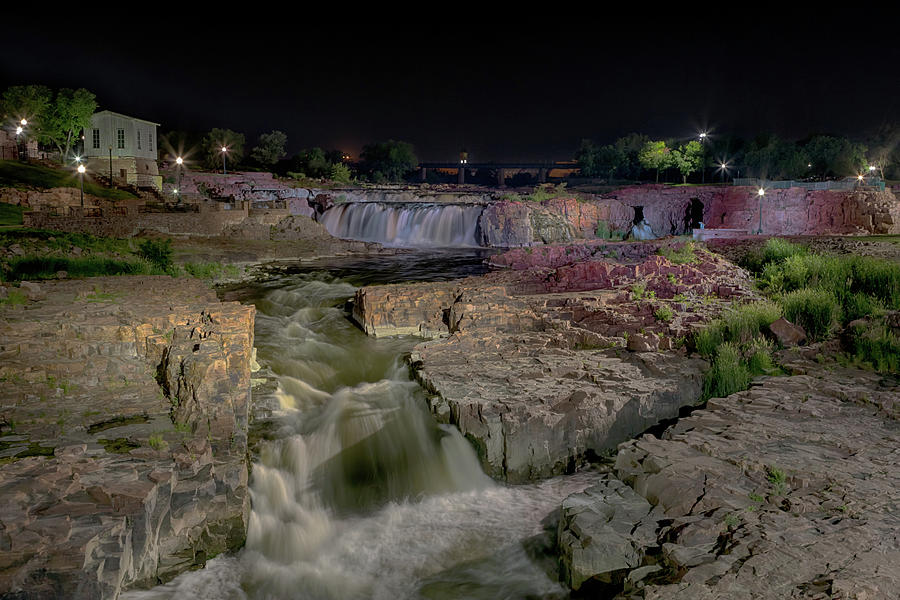 Sioux Falls at Night Photograph by Susan Rissi Tregoning
