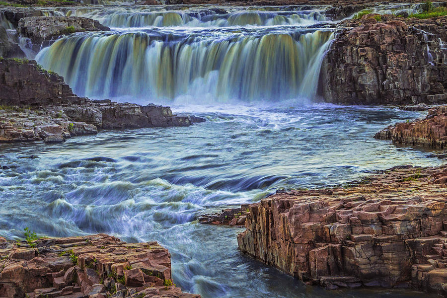 Sioux Falls River and Waterfalls Photograph by Randall Nyhof