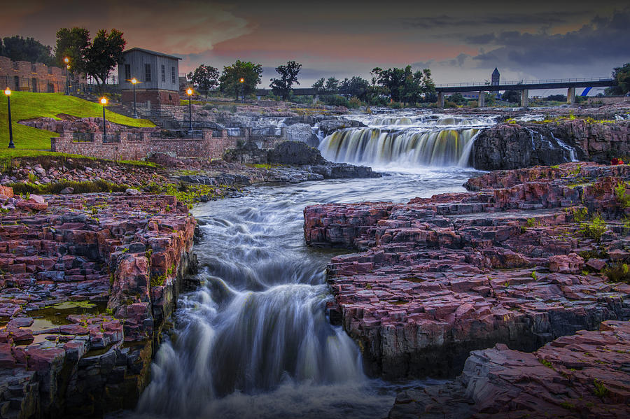 Sioux Falls Waterfalls in Falls Park Photograph by Randall Nyhof
