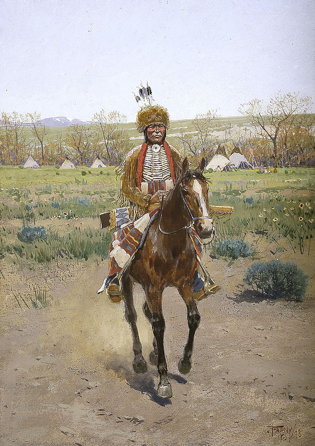 Sioux Indian Drawing by Henry Francois Farny