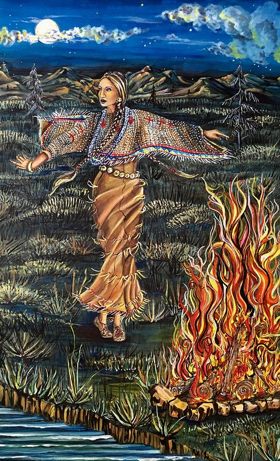 Sioux Woman Dancing Mixed Media by Mastiff Studios
