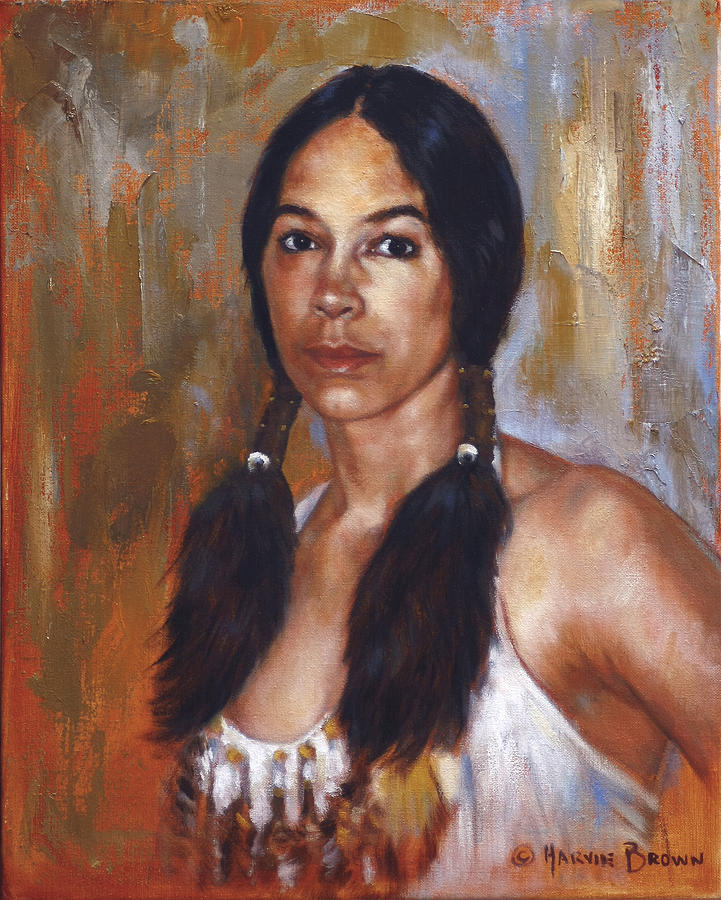 Sioux Woman Painting by Harvie Brown