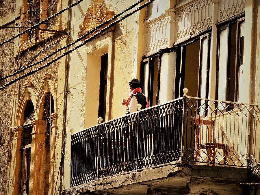 Sipping Tea on the balcony in Beirut  Photograph by Funkpix Photo Hunter