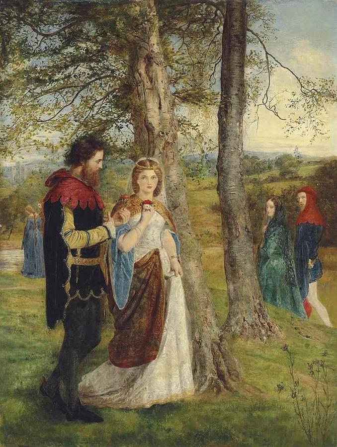 Sir Lancelot and Queen Guinevere Painting by James Archer