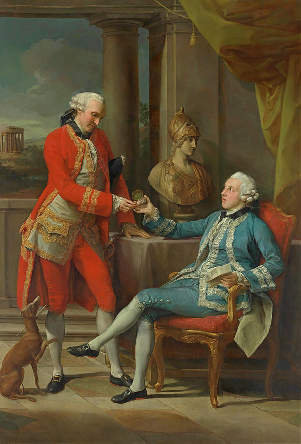 Sir Sampson Gideon and an unidentified companion Painting by Pompeo Batoni