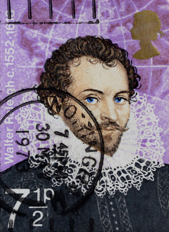 Sir Walter Raleigh - stamp Photograph by Paul W Faust - Impressions of Light