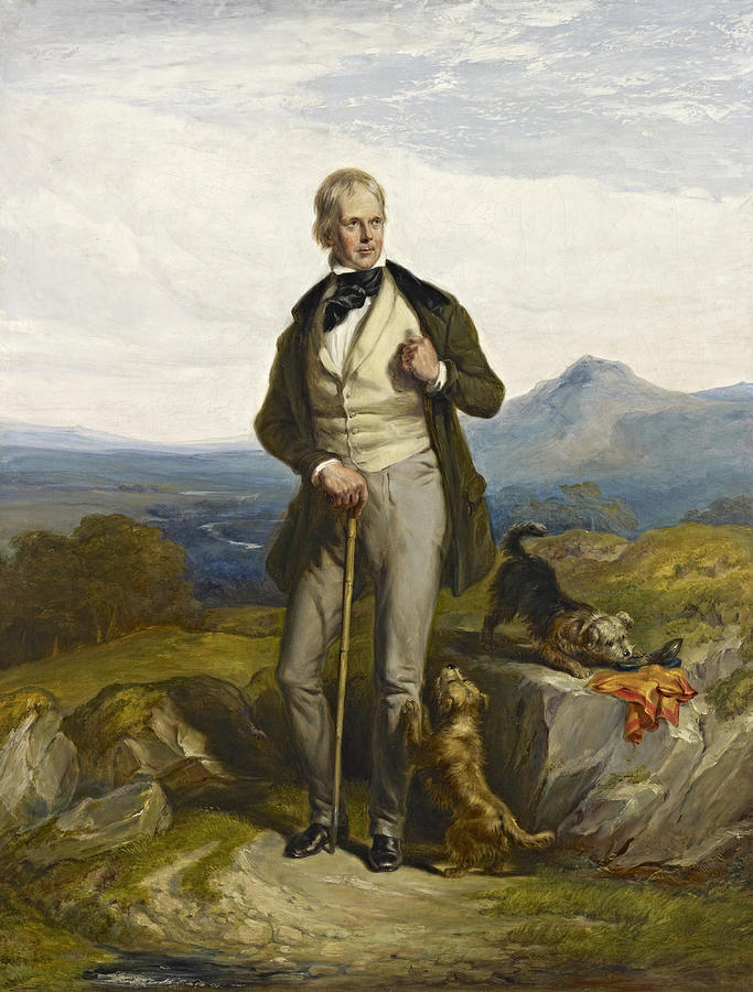 Sir Walter Scott Novelist and Poet  Painting by William Allan