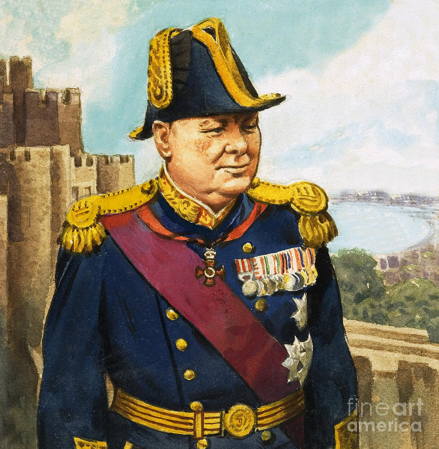 Sir Winston Churchill Painting by English School