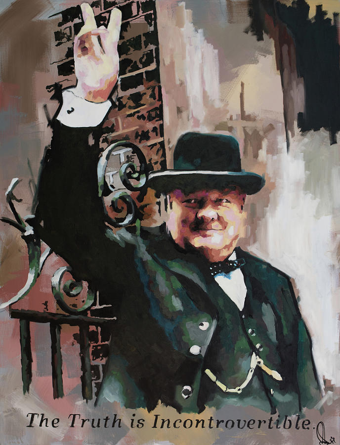 Winston Churchill Painting - Sir Winston Churchill Victory by Richard Day