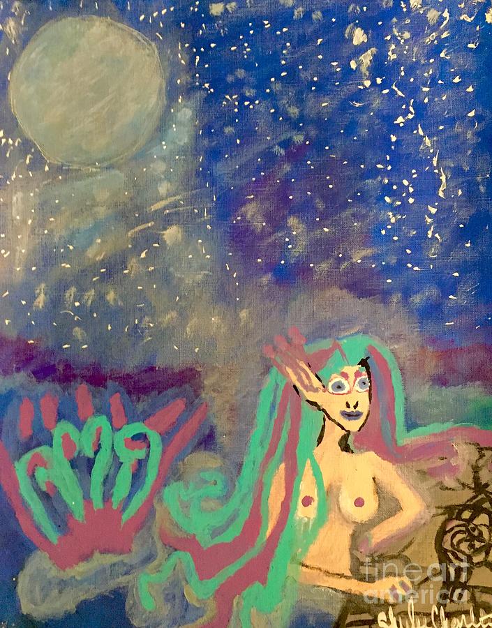 Siren In The Moonlight Painting
