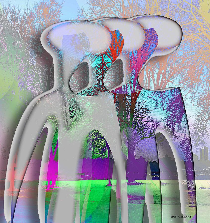Tree Digital Art - Sisters 2 by Iris Gelbart
