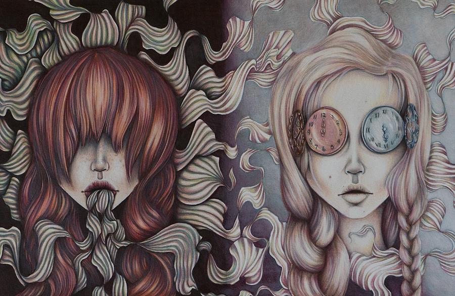 Surreal Drawing - Sisters by Camille Singer