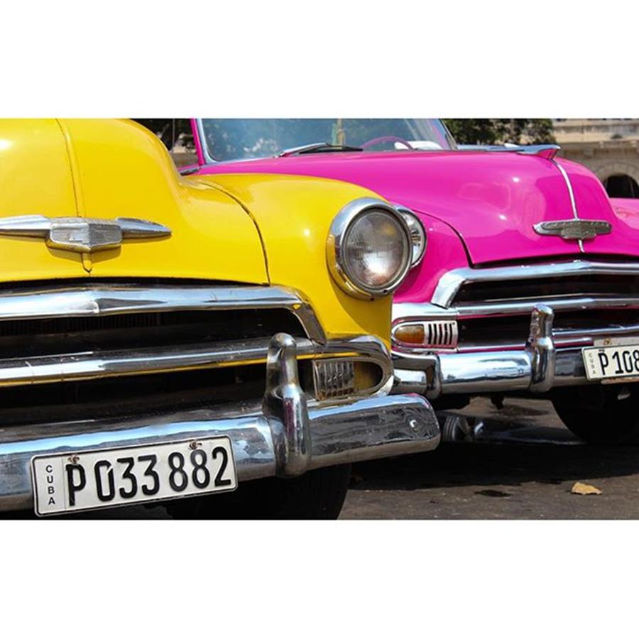 Pink Photograph - Sisters! #classiccars #pink #yellow by Matteo Cancian
