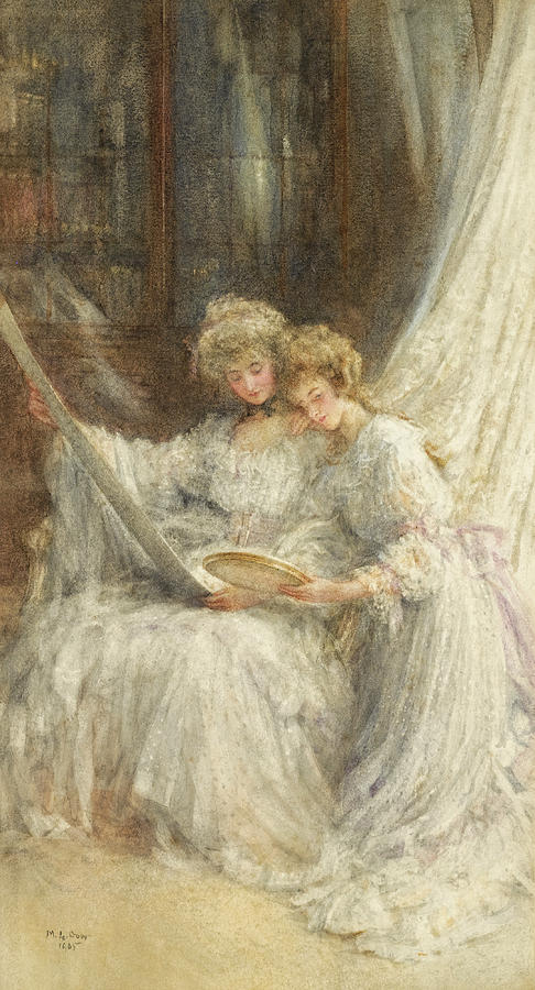 Sisters Drawing by Mary Lightbody Gow