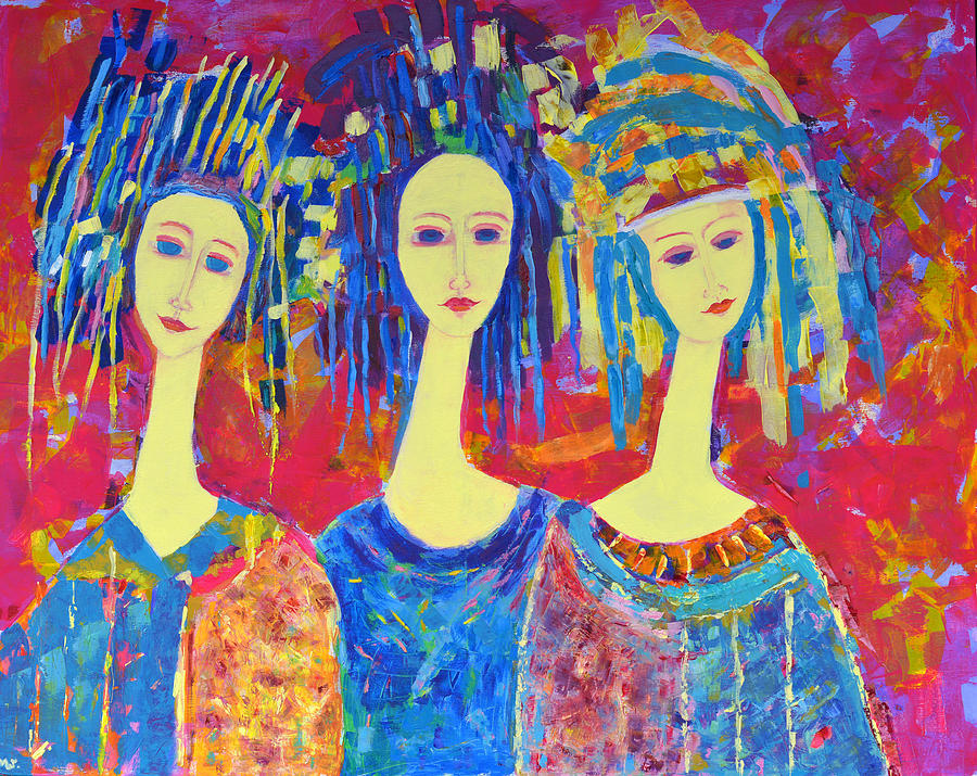 Three Angels Painting Guardian Angels Painting by Magdalena Walulik ...