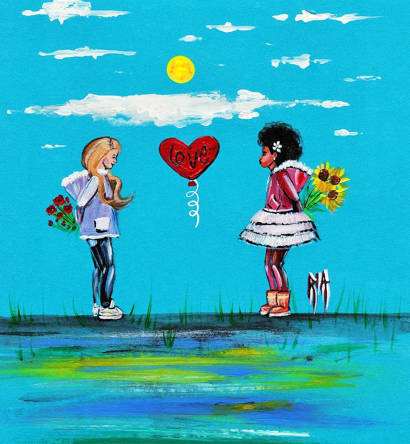 Flower Painting - Sisters by Artist RiA
