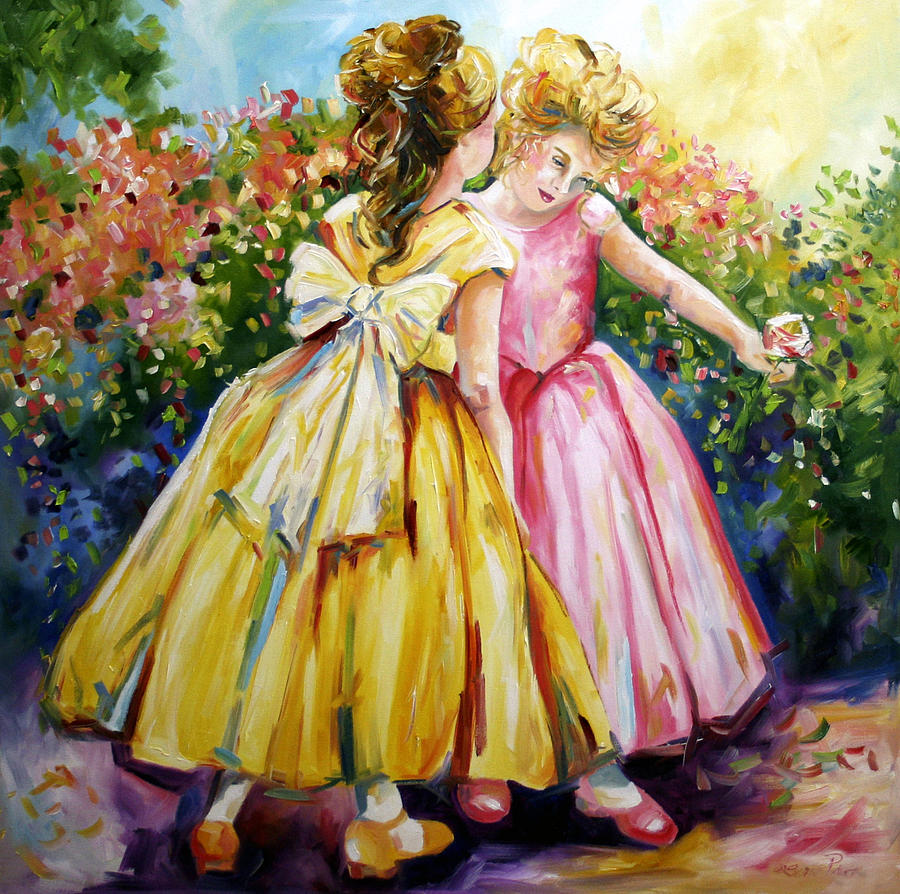 Sisters Secrets Painting by Laurie Pace