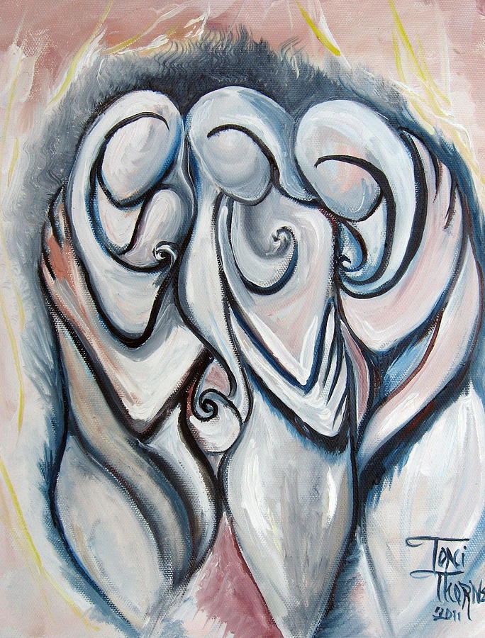 Sisters Painting by Toni Thorne