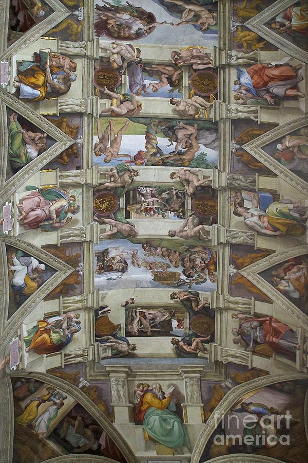 Sistine Chapel Ceiling Frescoes By Michelangelo