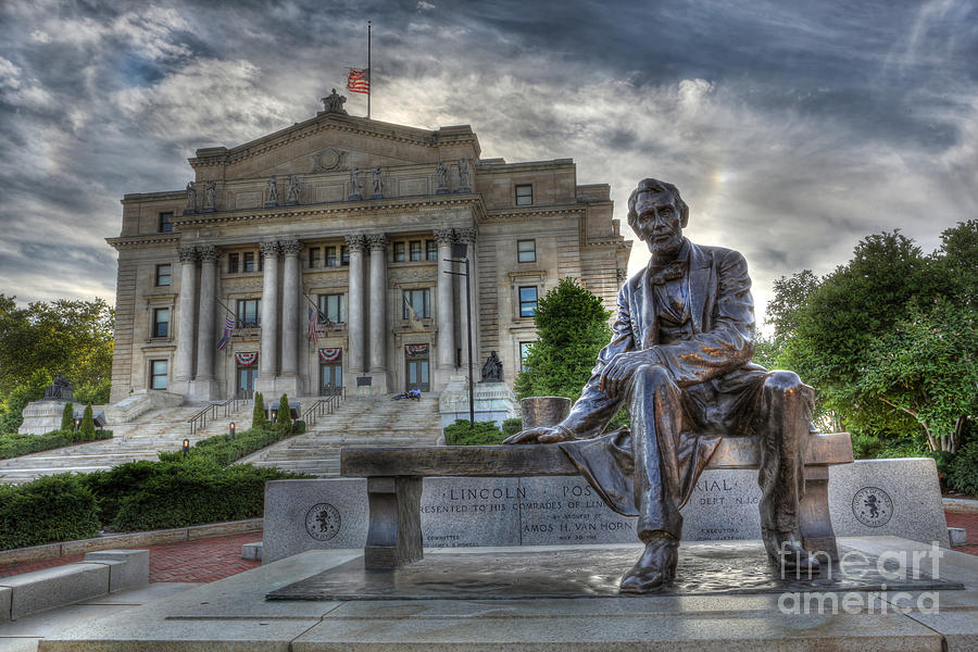 Abraham Lincoln Photograph - Sit With Me - Seated Lincoln Memorial by Gutzon Borglum  by Lee Dos Santos